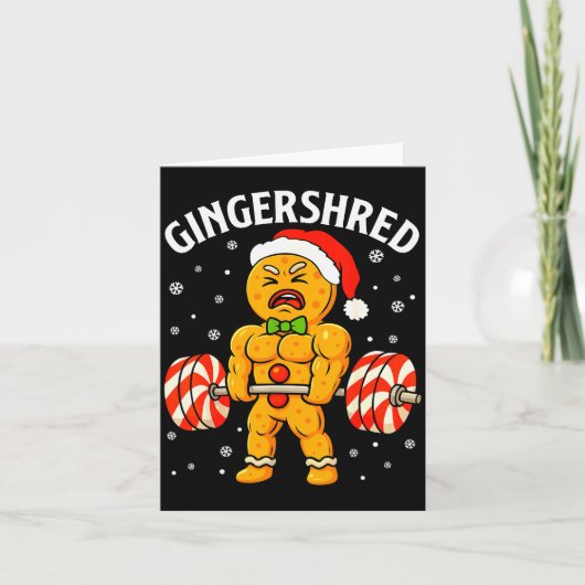Gingershred Grappige Peperkoek Man Gym Krachttrain Kaart (Voorkant)