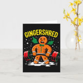 Gingershred Grappige Peperkoek Man Gym Krachttrain Kaart (Gele Bloem)