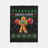 Gingershred Gym Christmas Ugly Sweater Gingerbread Fleece Deken (Voorkant)
