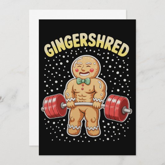 Gingershred Kerst Gingerbrood Gym Bodybuilding Feestdagenkaart (Voorkant / Achterkant)