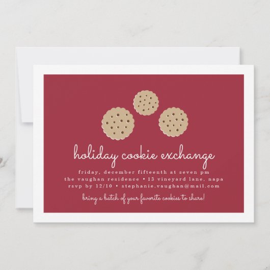 Gingersnap Holiday Cookie Exchange Invitation (Devant)