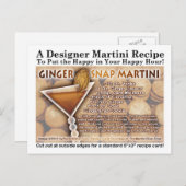 Gingersnap Martini Recept Briefkaart (Voorkant / Achterkant)