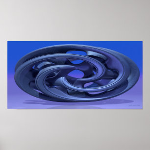 Gingez el Abstract 330 A 3D-beeld in blauw Poster