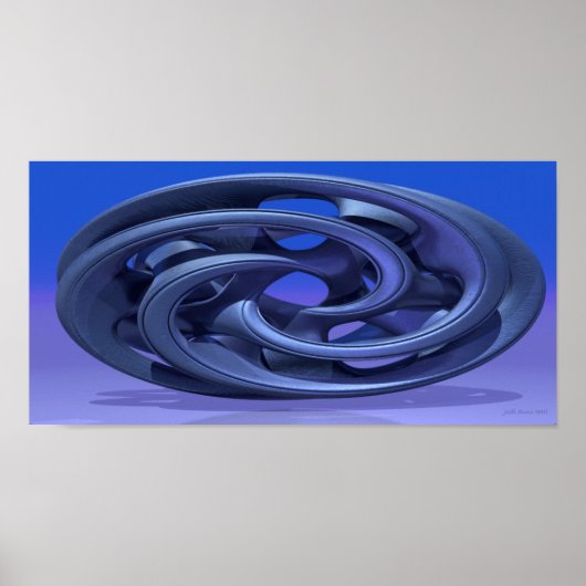 Gingez el Abstract 330 A 3D-beeld in blauw Poster (Voorkant)