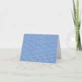 Gingham à carreaux bleu et blanc avec monogramme (Dos)