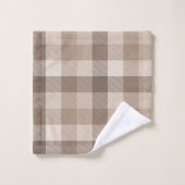 Gingham à carreaux marron clair Terre Neutre (Gant de toilette)