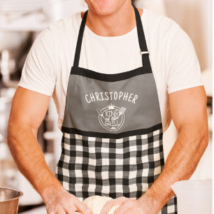 Gingham  Aangepaste naam Koning van de Grill Schort