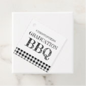Gingham afstudeerbarbecue bedankjes labels (In situ)