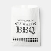 Gingham afstudeerbarbecue bedankzakje (Voorkant)