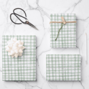 Gingham Ambachtelijk Patroon Schattig MAATWERK Inpakpapier Vel