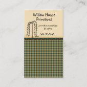 Gingham and Stars Willow Tree Primitive Country Visitekaartje (Voorkant)