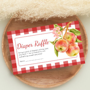 Gingham Appel van Onze Ogen Baby Shower Luiers Raf Informatiekaartje