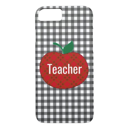 Gingham Apple iPhone 8 hoesje van leraar (Achterkant)