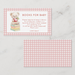 Gingham Apple van Eye Beer Boeken voor Baby shower Informatiekaartje