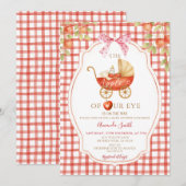 Gingham Apple van onze Eye Baby shower Carriage Kaart (Voorkant / Achterkant)