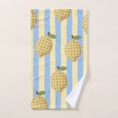 Gingham aux rayures bleues Citron Méditerranée Été (Serviette à main)