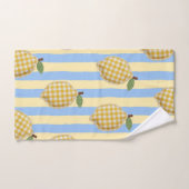 Gingham aux rayures bleues Citron Méditerranée Été (Serviette à main)