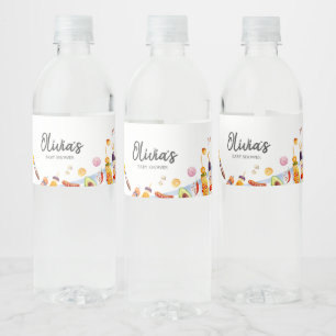 Gingham Baby BBQ Baby shower Waterfles Etiket
