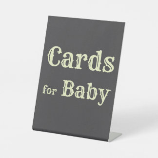 Gingham baby shower Cards for Baby sign Reclamebord Met Voetstuk