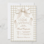 Gingham Baby shower uitnodiging (Voorkant)