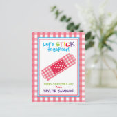 Gingham Bandage Gepersonaliseerde Kaarten van de V (Staand voorkant)