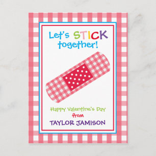 Gingham Bandage Gepersonaliseerde Kaarten van de V