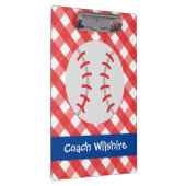 Gingham Baseball Persoonlijk Klembord (Rechts)