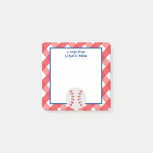 Gingham Baseball Persoonlijke Post-it Blocnote Post-it® Notes