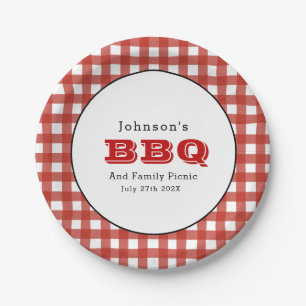 Gingham BBQ Family Picnic Paper Bord