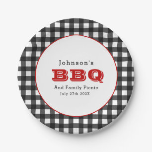 Gingham BBQ Family Picnic Paper Bord