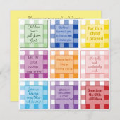 Gingham Bijbelvers Baby shower uitnodiging (Voorkant / Achterkant)