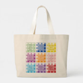 Gingham Bijbelverzen over kinderen baby's Grote Tote Bag (Achterkant)