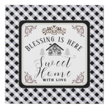 Gingham Black Canvas Print