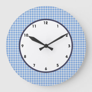 gingham blauw en witte klok