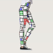 Gingham Blauw Rood Groen Modern Art Grid Legging (Rechts)