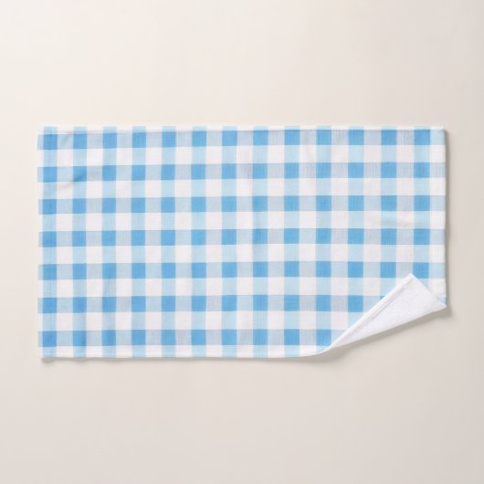 Gingham Bleu Bébé (Serviette à main)