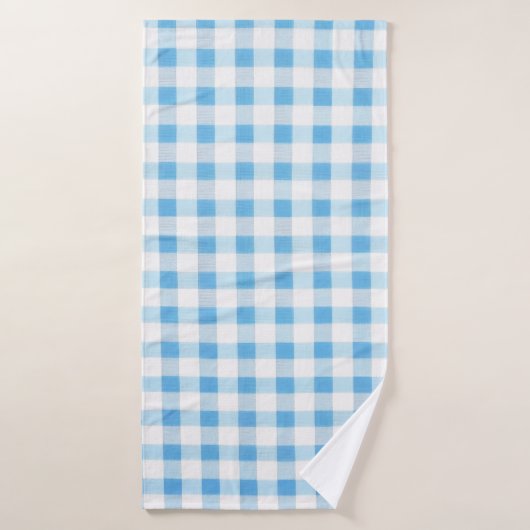 Gingham Bleu Bébé (Serviette de bain)