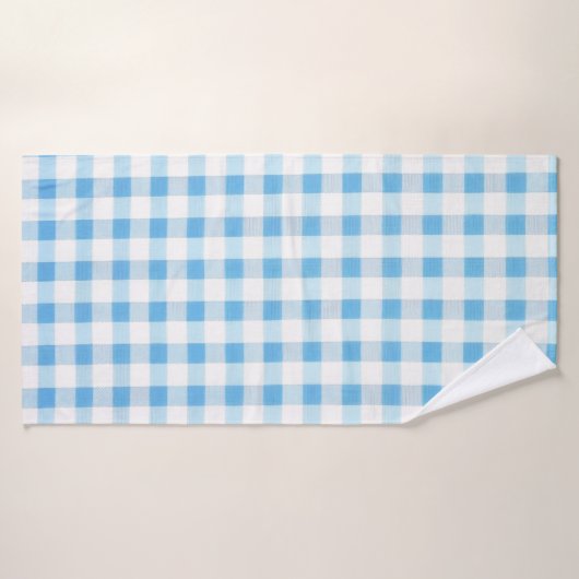Gingham Bleu Bébé (Serviette de bain)