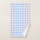 Gingham Bleu et Violet Pastel (Serviette à main)