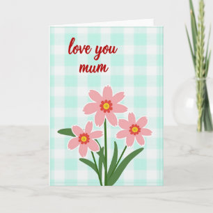 Gingham Bloemen Kaart