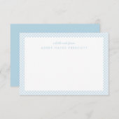 Gingham blue gepersonaliseerde kinderbenodigdheden (Voorkant / Achterkant)