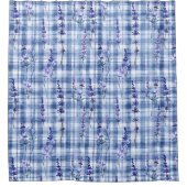 Gingham Blue Plaid Lavender Douchegordijn (Voorkant)