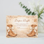 Gingham Boots And Bows Diapper Raffle Informatiekaartje (Staand voorkant)