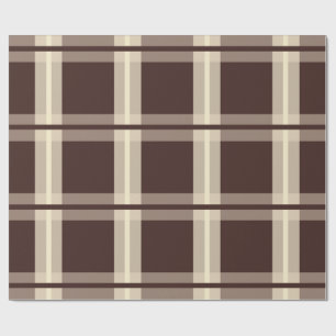 Gingham   Bruin & Beige Cadeaupapier