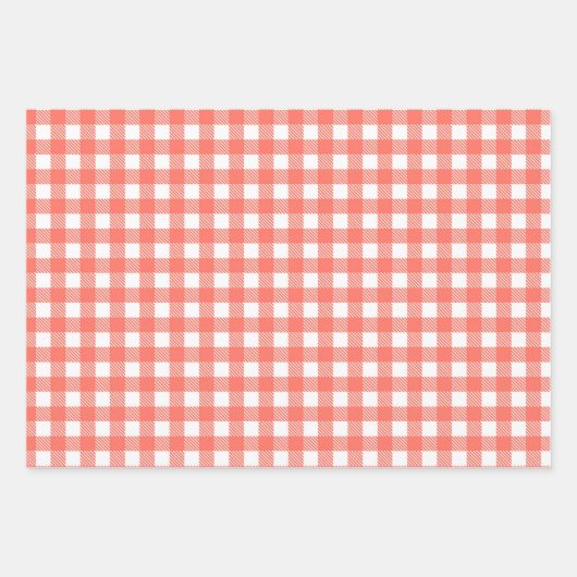 Gingham Buffalo Pset Red Modern Farmhouse Inpakpapier Vel (Voorkant)