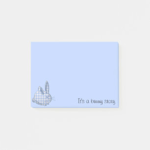 gingham bunny - blauw post-it® notes