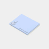 gingham bunny - blauw post-it® notes (Schuin)