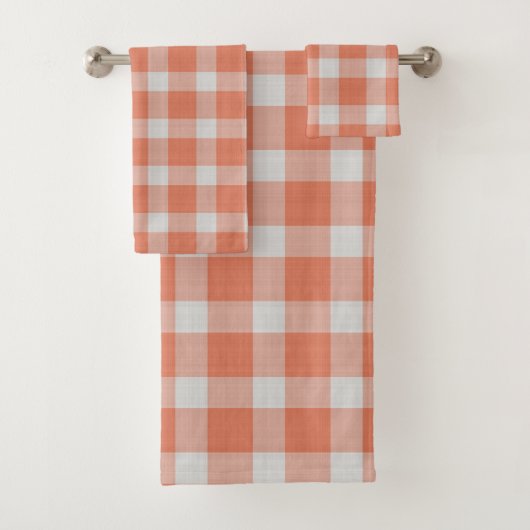 Gingham carreauté à carreaux pêche foncé (En situation)