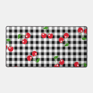Gingham Cerise Rétro Mignon Rouge & Noir à Carreau