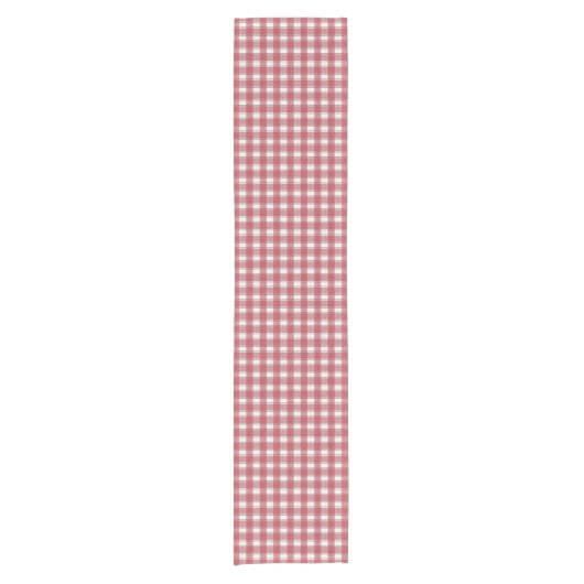 Gingham Charme Rood Korte Tafelloper (Voorkant)